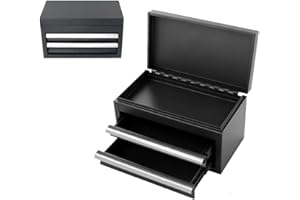 Floweringbeter FOR MINI Metal Tool Box 3 Layer Storage Organizer For Home Office Workshop(Black)