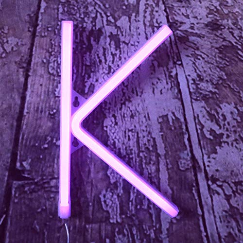 Light Up LED Neon Letter Signs Wall Decorative Neon Lights Purple Alphabet Marquee Letter Lights for Birthday Wedding Party Decor - K