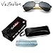 VeBrellen Men's Sunglasses Bamboo Wood Arms Classic Mirrored Sunglasses For Men & Women (Black Frame With Gray Lens, 60)