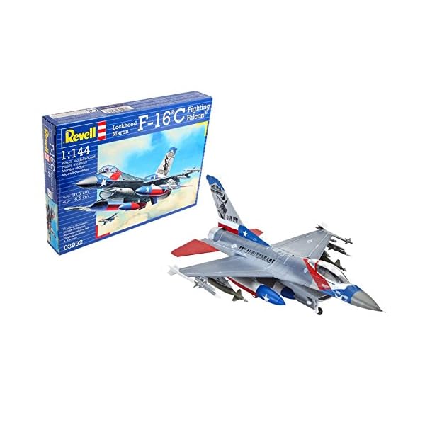 Revell Modellbausatz Flugzeug 1:144 - Lockheed Martin F-16C Fighting Falcon im Maßstab 1:144, Level 4, originalgetreue…
