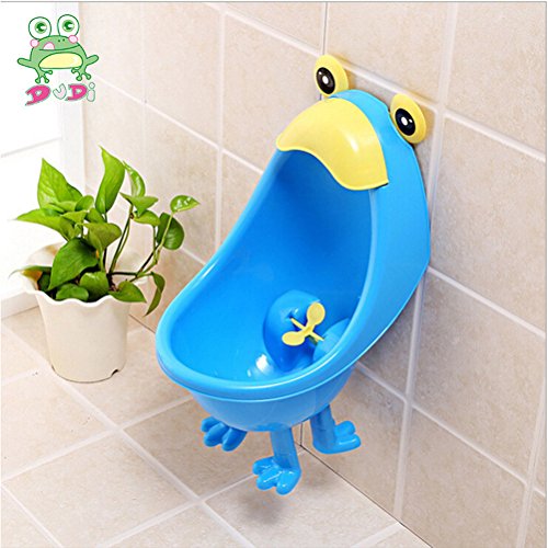 TOYMYTOY Baby Boys Urinal Potty Frog Standing Potty Training Urinal for Pee Trainer (Blue)