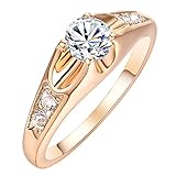 Yoursfs Promise Rings for Her 18K Rose Gold Plated Jewelry Rings Women CZ Engagement Rings Gift