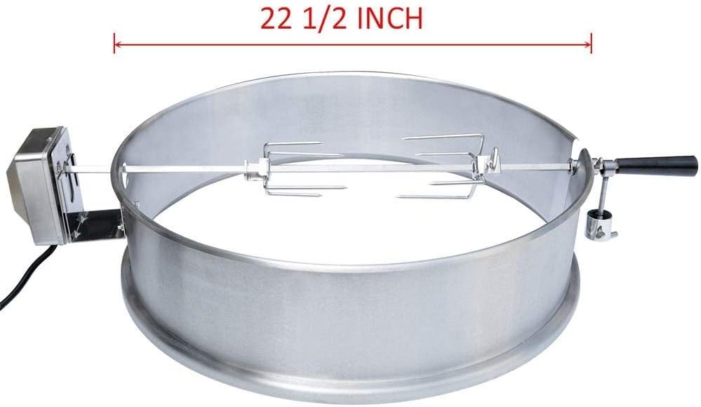 Onlyfire Universal High-Temp Resistance Black Coated Steel Charcoal Kettle Rotisserie Ring Kit for Weber 2290 and Other Models: Sports & Outdoors