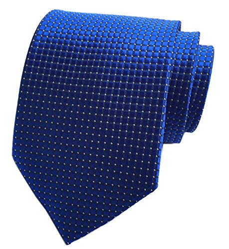 Elfeves Mens Royal Blue Silk Cravat Ties Woven Dance Formal Neckties Gift Ideal