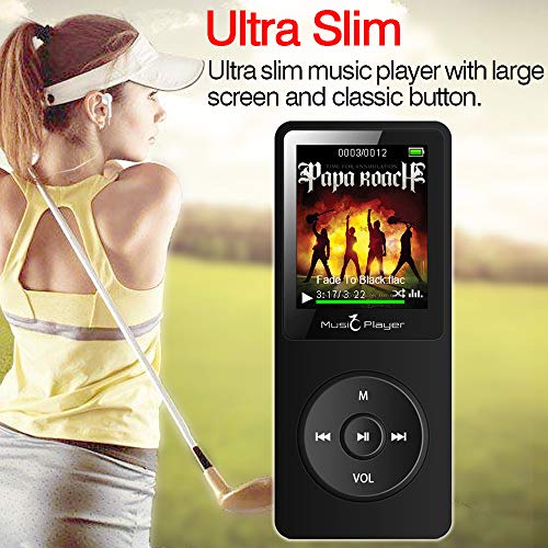 MP3 Player, FiiMan X02 8GB Ultra Slim Music Player with FM Radio, Voice Recorder, Video Play, Text Reading, 80 Hours Playback and Expandable Up to 128 GB (Black) - Thumbnail 2