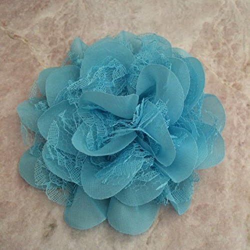 Blue Lace and Nylon Flower Bow Dog Collar Accessory