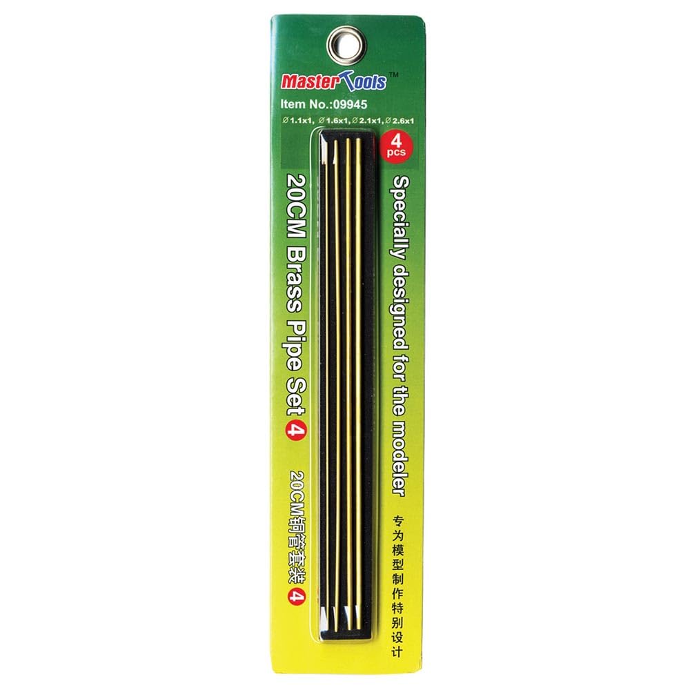 Master Tools 09945 Model Making Accessories Brass Pipe Set 4, 20 cm