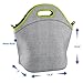 Tabkoe Insulated Neoprene Lunch Bag Set with Tote, Bottle Sleeve, 2 Can Insulators & Adjustable Crossbody Shoulder Strap | Washable, Reusable, Stretchy, Extra Large Travel Lunch Box (Green Gray)