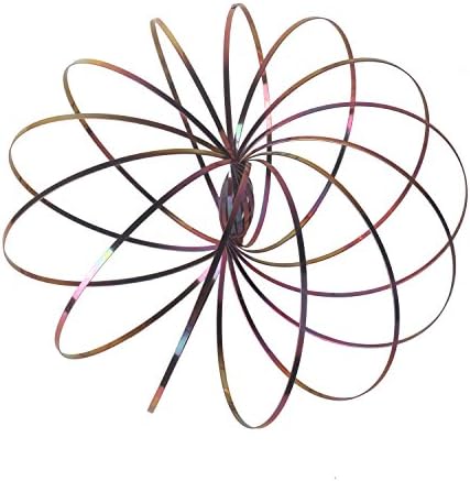 Flow Ring, Amostic Kinetic Spring Toy, Stainless Steel Springs, Interactive 3D Shaped Flow Ring with a Portable Carrying Bag, Best Gift for Boys and Girls - Rainbow