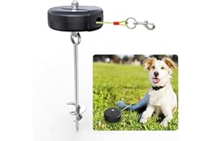 30ft Retractable Dog Tie Out Cable and Stake for Small to Large Dogs Between 20-90 lbs,360° Tangle-Free Retractable Dog Leash