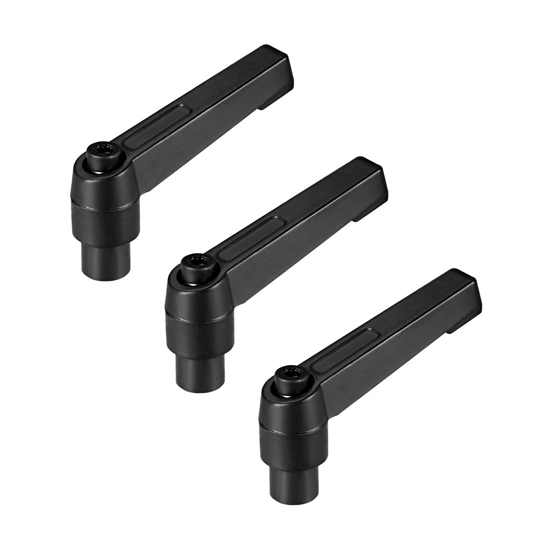 sourcing map M6 Handle Adjustable Clamping Lever Thread Push Button Ratchet Female Threaded Stud 3 Pcs