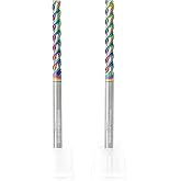 WEXWE Tools 1/8&rdquo; Extra Long Carbide Square End Mill for Aluminum, Copper Alloy, Plastic, 3" Overall Length End Mill Bits, 3 Flute HRC 62 Deg DLC Coating, CNC Router Bits 1/8 Shank (1/8-3" 2PCS)