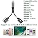 LABOL 2 in 1 Compatible with iPhone 7/7 Plus/8/8 Plus/X/Xr/Xs/Xs Max/iPad Headphones Jack Double Lightning Adapter/Converter Support iOS 12,Listen to Music and Charge simultaneously - Silver