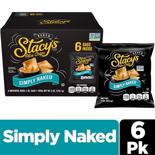 STACY’S PITA CHIPS, SEA SALT, NO ARTIFICIAL COLORS OR FLAVORS, 1 OZ (PACK OF 6)
