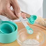 RUNZI 8 Pcs Measuring Cups and Spoons Set Stainless Nesting Green view 4