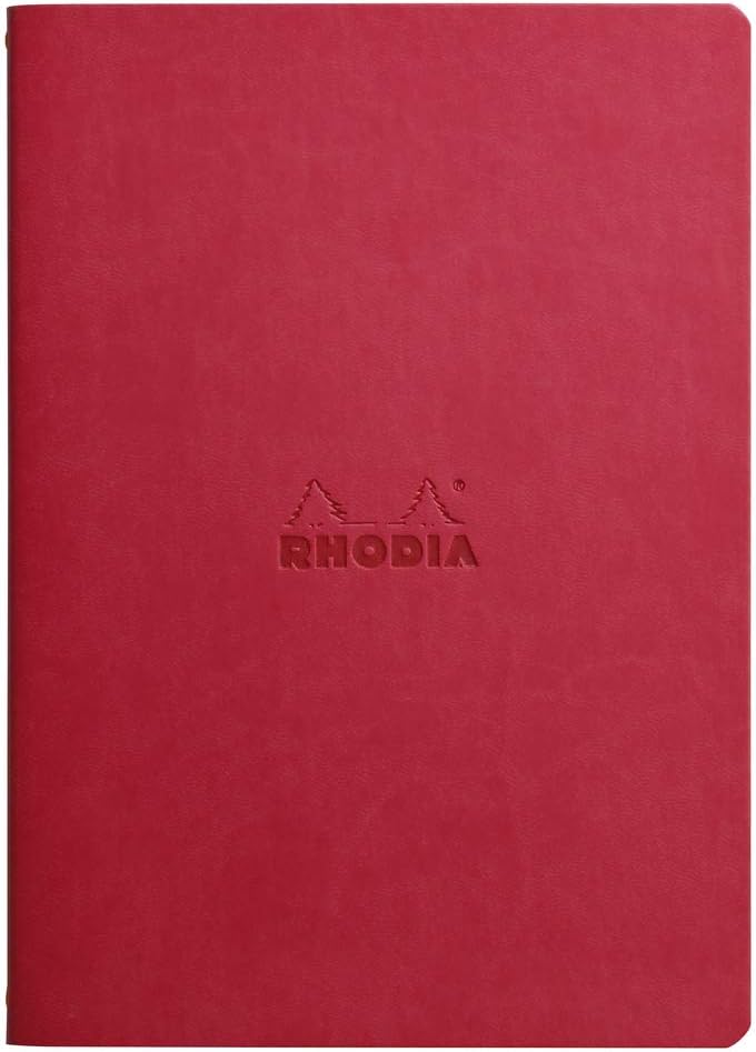 RHODIA 116413C, Poppy Textile Stitch Soft Notebook, A5, Lined, 64 pages, Clairefontaine Ivory Paper 90 g/m - Image 3