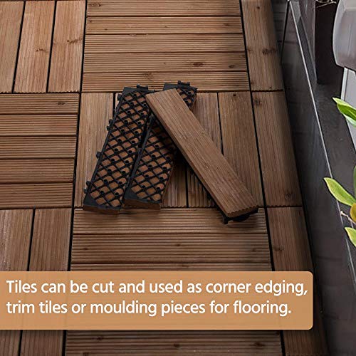 Yaheetech 27PCS Interlocking Patio Deck Tiles 12 x 12in Wood Floor Tiles Outdoor Flooring for