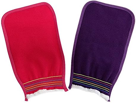 Bath Scrub Gloves Remove Dead Skin Cell for Smoother Skin Exfoliating Gloves for Women, Pack of 2