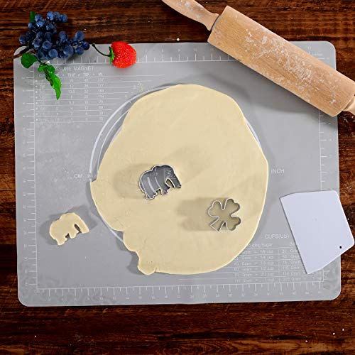 Silicone Pastry Mat Non-Slip with Measurements for Silicon Baking Mats, Non-Stick Dough Rolling Mat, Kneading Bread/Placemat/Fondant/Sugarcraft/Pie Crust Sheet by Sapid,15.7''Ã—19.7''(Gray)