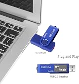 ENUODA 64GB USB 2.0 Memory Stick Blue Swivel USB Flash Drive view 4