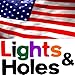 PartyPong 8-Foot Professional Beer Pong Table w/Cup Holes, LED Lights & Pong Balls - America Edition
