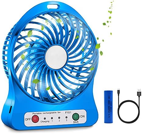 Ehomely USB handheld Mini Misting Fan Personal Cooling Humidifier Portable Air Conditioner With Rrechargeable Battery, Heat Stroke Prevention (s/blue)