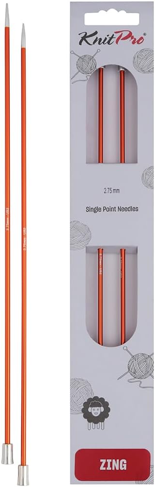 KnitPro Zing Single Pointed Needles 10in 2.75mm