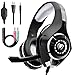 Beexcellent Gaming Headset for PS4 Xbox One PC with Noise Isolation Mic Crystal Stereo Surround Sound LED Lights (GM-1) (Grey)