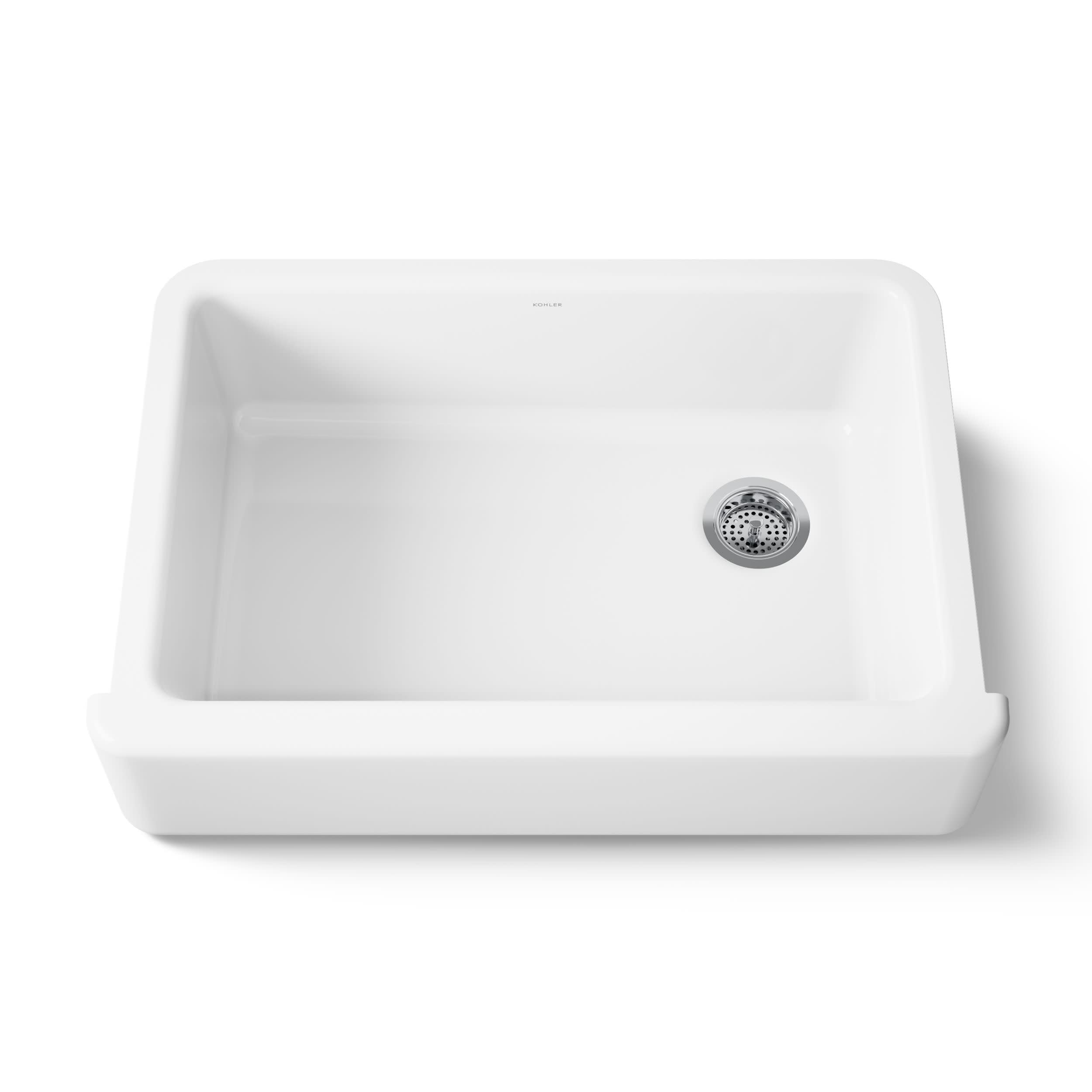 Photo 1 of Kohler 5827-0 Whitehaven® 32-3/4" undermount single-bowl farmhouse kitchen sink, White