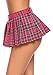 ADORNEVE Women Role Play Costume Mini Plaid Skirt Sexy Schoolgirl Lingerie