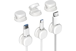 KOUJUT Cord Organizer Holder, 2025 New Desk Cable Management, Cable Clips Organize Phone Charging Cords Holder Organizer Neatly for Home Office Car Desk Nightstand (White, 3 Pack)