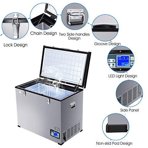 image for COSTWAY 121 Quart Portable Compressor Refrigerator Freezer Compact Veh