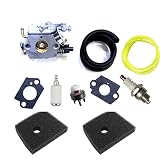 Carburetor & Fuel Line & Fuel Filter for Husqvarna Trimmer 123 223 323 325 326 327 123L 223L 323L 325L 326L 327L 503283401 588171156 Zama C1Q-EL24