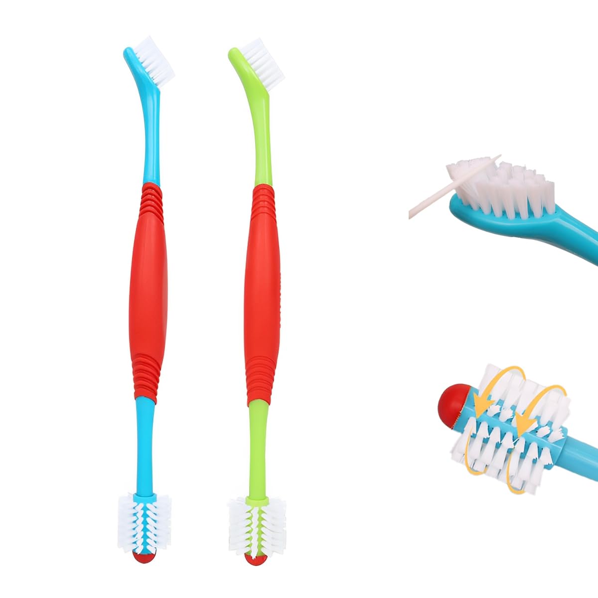 Photo 1 of 2 Pcs Dog Toothbrush Double Headed pet Toothbrush Soft 360 Degree Dog Tooth Brush Double-Headed Design Brush Head for Small and Large Dogs Cats Puppy Teeth Cleaning