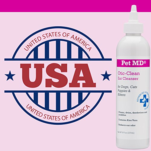 Pet MD Otic Clean Dog Ear Cleaner for Cats and Dogs Effective Against