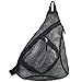 Eastsport See Through Mesh Sporty Trap Single Strap Cross Body Backpack Bag for Gym, Travel, Beach, Pool, Black