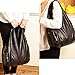 XMRSOY Handbag For Women,Large Slouchy Hobo Bag Soft Washed PU Leather Purse Amazing Multi Pocket Totes (Black)