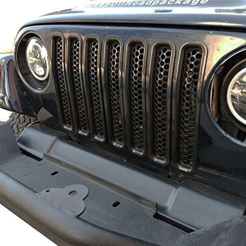 u-Box Jeep TJ Front Grille Inserts Mesh Honeycomb in Black for 1997-2006 Jeep Wrangler & Wrangler Unlimited