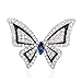 SANWOOD Women's Butterfly Rhinestone Brooch Pin Wedding Bridal Bouquet Jewelry (Silver)