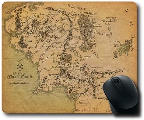 Middle Earth Map Large Cloth Top Rubber Base Mousepad Mouse Pad