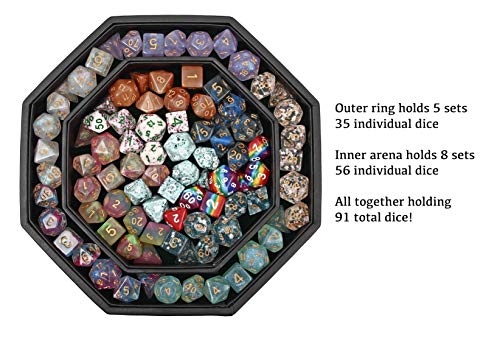 Forged Dice Co. Dice Tray Arena Rolling Tray and Storage Compatible with Any dice Game, D&D and RPG Gaming (Red)