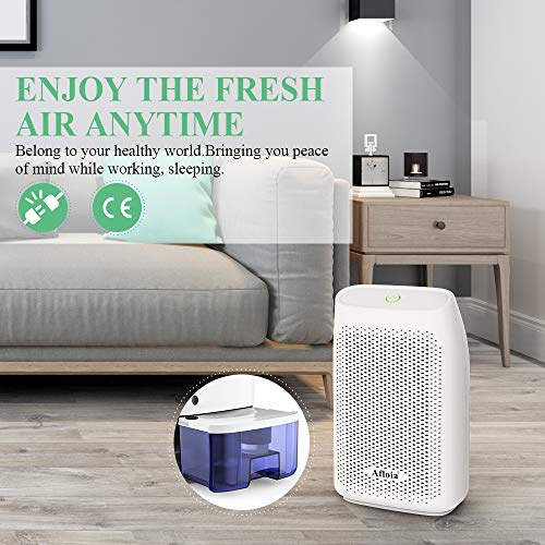 Afloia Electric Home Dehumidifier, Portable Dehumidifier for Home Bedroom 700ml (24fl.oz) Deshumidificador,Quiet Room Small Dehumidifiers for Home Bathroom Bedroom Dorm Room Baby Room RV Crawl - Thumbnail 6