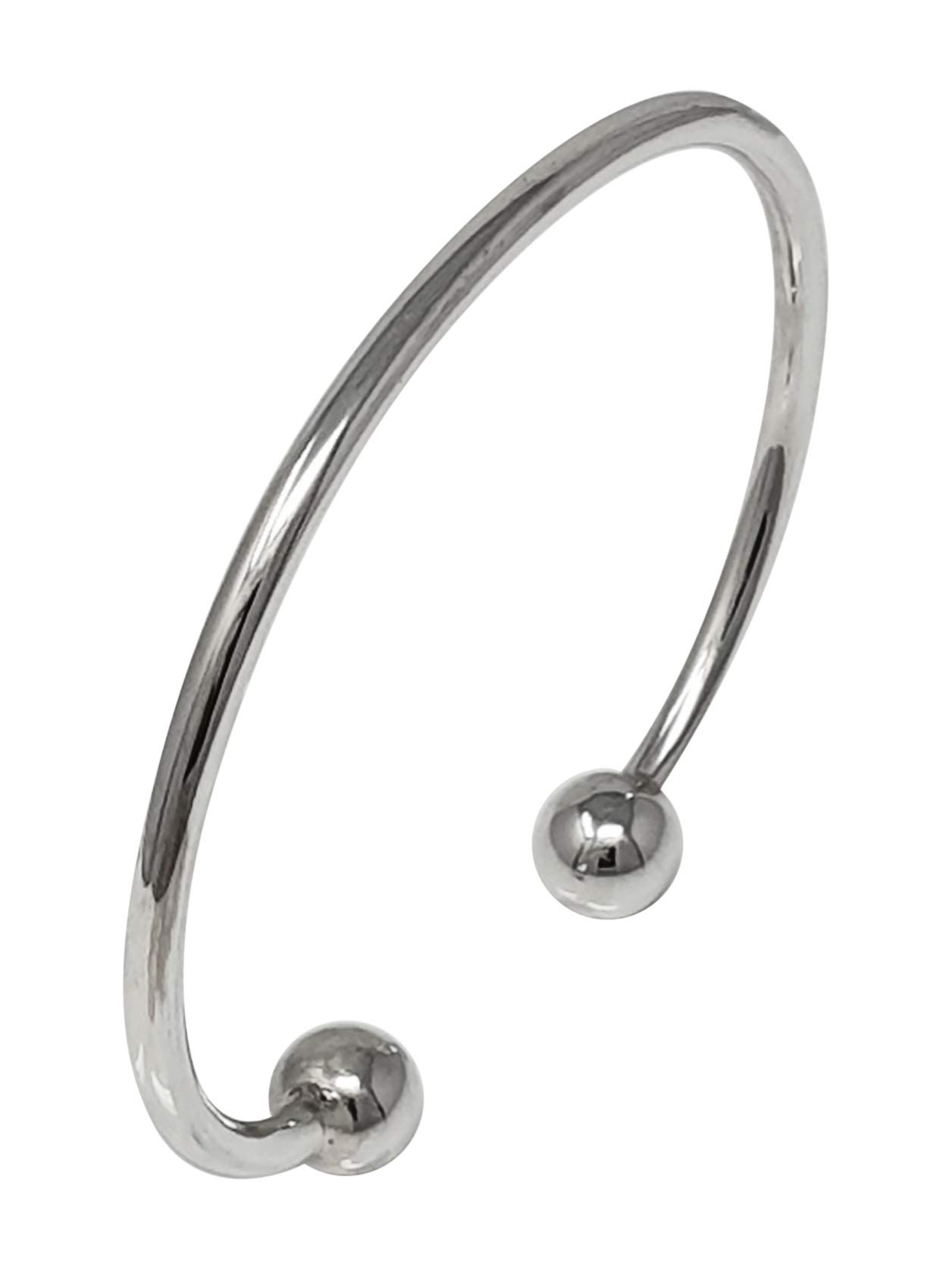 Treasure Bay Elegant and Classic Torque Silver Bangle for women and girls