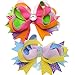 LCLHB 5 Inch Multi Stacked Giant Bow with Alligator Hair Clip for Girls Juniors 10PCS