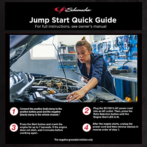 Schumacher SC1281 Battery Charger, Engine Starter, Boost Maintainer and