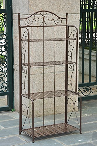 4-Tier Iron Indoor/Outdoor Bakers Rack (Bronze)