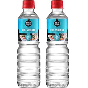 Best of Thailand Gourmet Rice Vinegar 2 x 16.9oz Bottles | Gluten Free Cooking Vinegar for Sushi, Salad, Marinade, Pickled Cucumber | All Natural, Unseasoned, Sugar Free, Sodium Free, No MSG, Kosher