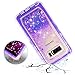 Galaxy Note 8 Case, Dexnor Glitter 3D Bling Sparkle Flowing Quicksand Liquid Bumper Clear 3 in 1 Shockproof TPU Silicone + PC Heavy Duty Protective Defender Cover for Samsung Galaxy Note 8 - Purple