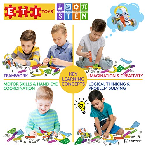 ETI Toys STEM Learning, 163 Piece Lil Engineers Build&Play 3 Vehicle