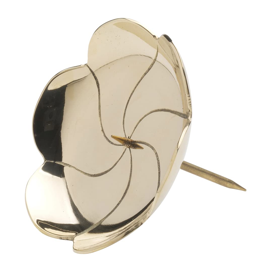 NKlaus Wreath Plate Lotos Ø10cm Brass gold polished Coaster Candle Holder Decorative Plate with Spike unscrewable 10755